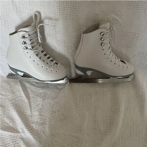 White Ice Skates with Silver Blades